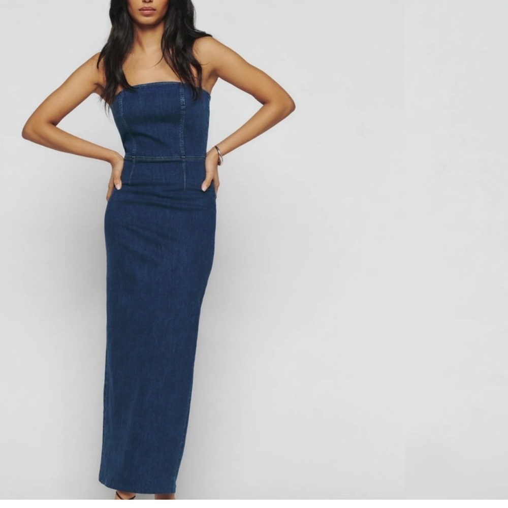 Reformation Eugenia Denim Dress